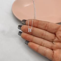 Colar letra B 6mm 45cm