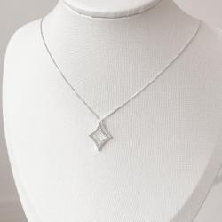 Colar estrela 4 pontas vazada cravejada 20mm 45cm