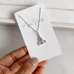 Colar pingente meditação chakras 15mm 45cm