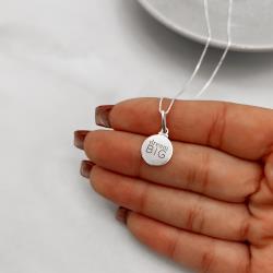 Colar pingente medalha dream big 12mm 40cm