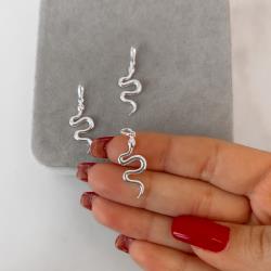 Pingente cobra lisa com zircônia 23mm