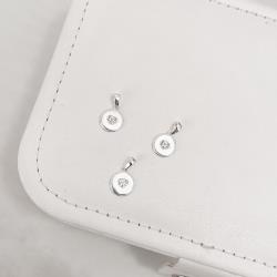 Pingente medalha coração cravejado 9mm