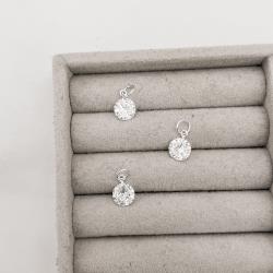 Pingente zircônia redonda cristal 8mm