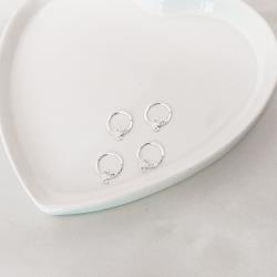 Piercing argola folha cravejada 11mm lado esquerdo