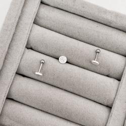 Piercing haste botão cravejado 5mm