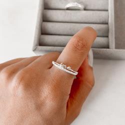 Anel duplo meia aliança e love