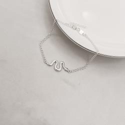 Pulseira entremeio cobra lisa com zircônia 22mm