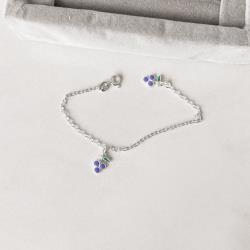 Pulseira infantil pingentes uva resina 10mm