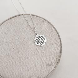 Colar pingente medalha Salmo 91:2 resina 15mm 45cm