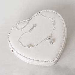 Pulseira entremeio bolas e zircônias com pingente zircônia 6mm