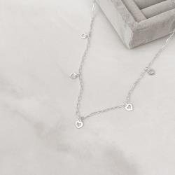 Choker pingentes coração vazado 6mm com alongadora