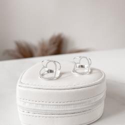 Anel largo 2 fios coração vazado