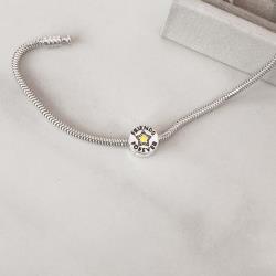 Berloque separador friends forever resina 10mm detalhe corações vazados