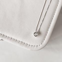 Colar zircônia redonda cristal 6mm 45cm