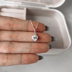 Colar pingente zircônia coração cristal 5mm 45cm