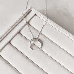 Colar lua invertida pesada 24mm 45cm