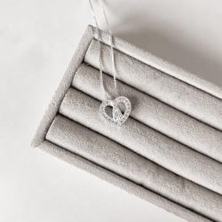 Colar coração Nsa. Sra. Aparecida cravejado 13mm 45cm