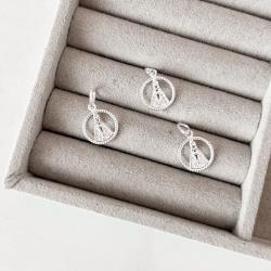 Pingente medalha vazada Nsa. Sra. Aparecida cravejada 12mm