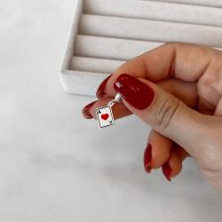 Berloque pingente carta de baralho 11mm resina