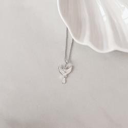 Colar pingente sereia desenhada 17mm 45cm