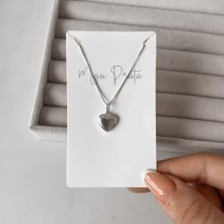 Colar pingente coração liso 10mm 40cm