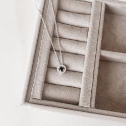 Colar zircônia redonda ônix com cravejado 9mm corrente cadeadinho 45cm