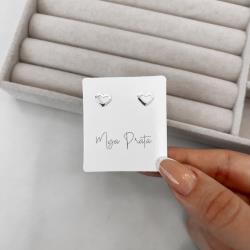 Brinco coração liso vazado 8mm