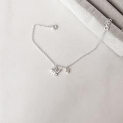 Pulseira pingentes Espírito Santo com zircônias e cruz