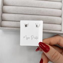 Brinco borboleta borda desenhada 8mm