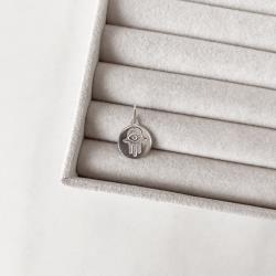 Pingente medalha mão 14mm