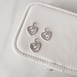 Pingente coração com coração vazado 16mm