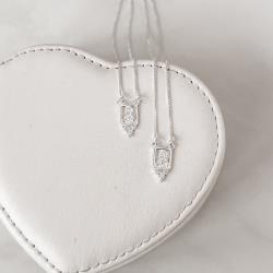 Escapulário medalhas Sagrado Coração detalhe cravejado v12 60cm