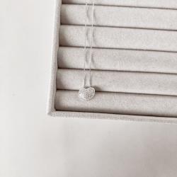 Colar coração cravejado passante 12mm 45cm