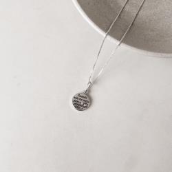 Colar pingente medalha quando tudo for pedra, atire a primeira flor envelhecido 12mm 45cm