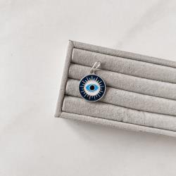 Pingente medalha olho 20mm resina