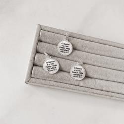 Pingente medalha Salmo 23:1 envelhecido 15mm