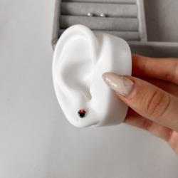 Brinco infantil medalha minnie resina 6mm tarraxa baby