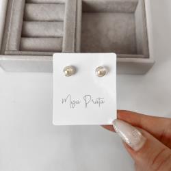 Brinco meia pérola 6mm