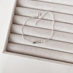 Pulseira entremeio placa amor 20mm