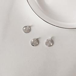 Pingente medalha letra I cravejada 15mm