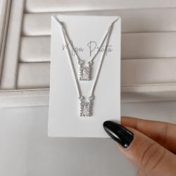 Escapulário tradicional medalhas cravejadas v15 60cm