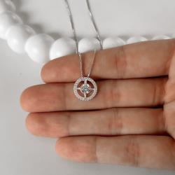 Colar zircônia redonda com cravejado 13mm 45cm