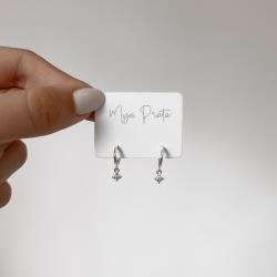 Argola 9mm pingente estrela tarraxa