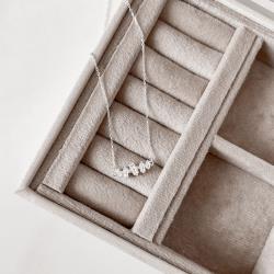 Colar entremeio zircônias retangulares 16mm 40+5cm