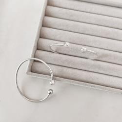 Bracelete 2 bolas 7mm fio maleável