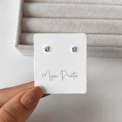 Brinco lua com zircônia 5mm