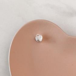 Berloque separador cadeado coração cravejado 3D 12mm