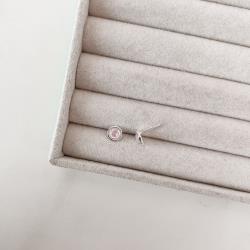 Brinco quartzo rosa 7mm