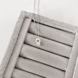 Colar menina detalhe cravejado 12mm 45cm