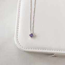 Colar zircônia losango lilás 8mm 40cm